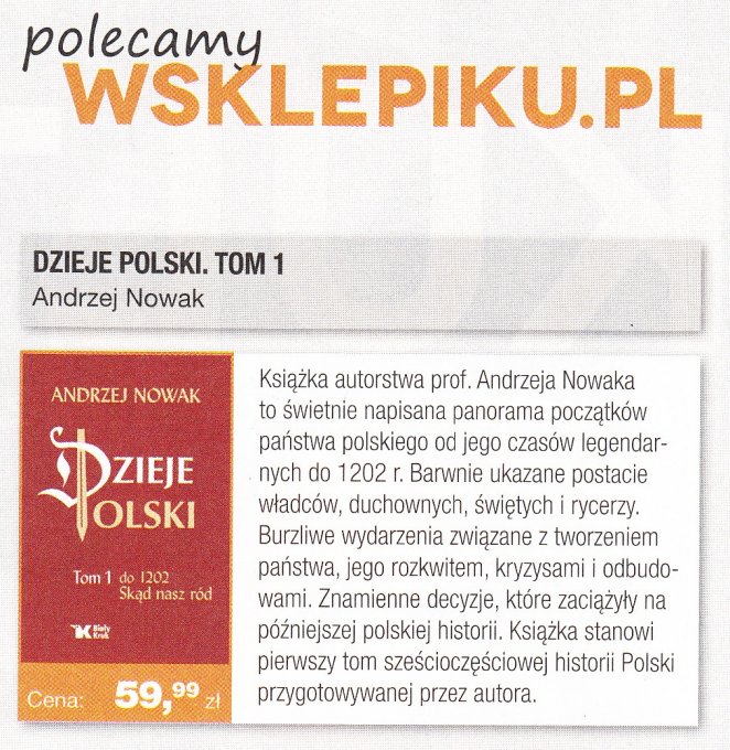 Dzieje Polski tom 1 - recenzja tygodnika W Sieci