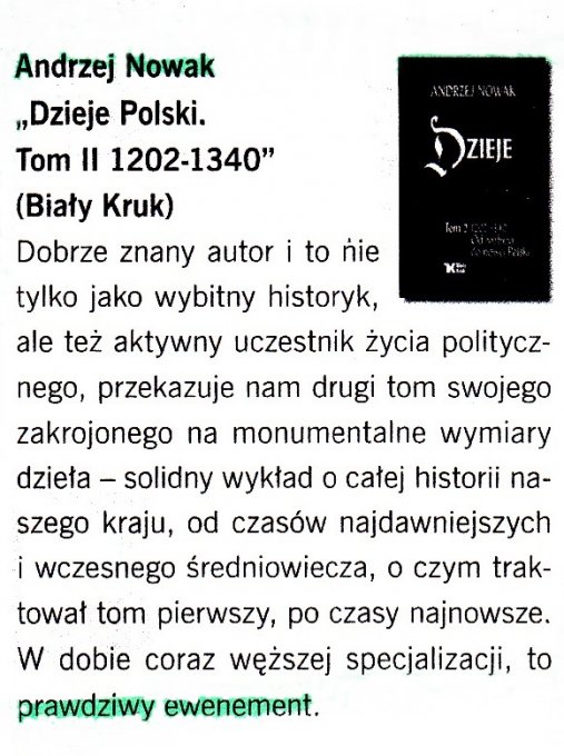 Dzieje Polski tom 2 w Magazynie Literackim KSIĄŻKI